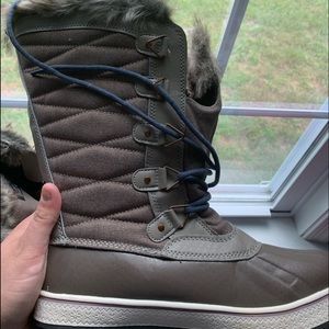 Brown/gray winter boots, Women’s size 11